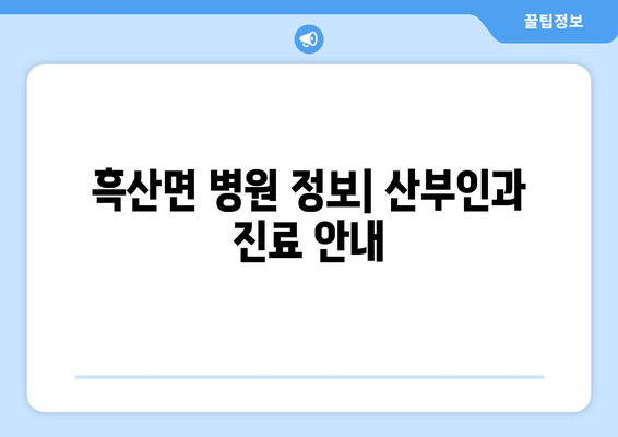 전라남도 신안군 흑산면 산부인과 추천| 섬 지역 여성 건강 지킴이 | 흑산도 산부인과, 흑산면 병원, 여성 건강, 의료 정보