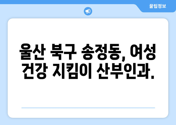 울산 북구 송정동 산부인과 추천| 믿을 수 있는 전문의 찾기 | 산부인과, 여성 건강, 출산, 난임