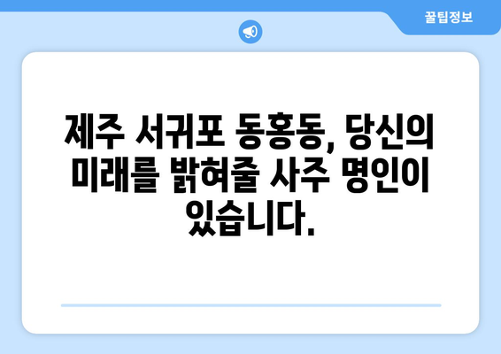 제주 서귀포 동홍동에서 나의 운명을 알아보세요| 신뢰할 수 있는 사주 명인 추천 | 제주도, 서귀포시, 사주, 운세, 명리학