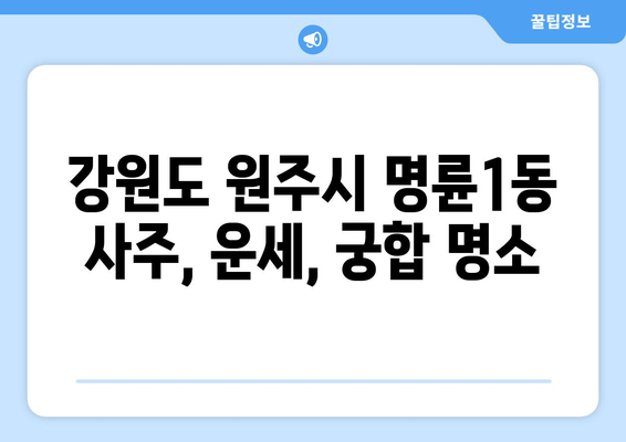 강원도 원주시 명륜1동, 나에게 딱 맞는 사주 찾기| 유명한 사주관련 업체 추천 | 원주시, 명륜1동, 사주, 운세, 궁합