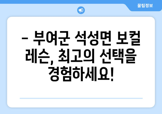 부여군 석성면 보컬 레슨| 실력 향상을 위한 최고의 선택 | 보컬 트레이닝, 1|1 레슨, 노래 실력 향상