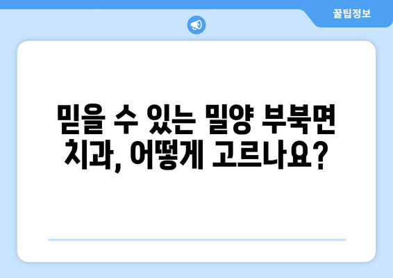 밀양시 부북면 임플란트 잘하는 곳 추천 | 믿을 수 있는 치과, 전문의, 비용 정보