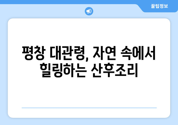 강원도 평창군 대관령면 산후조리원 추천| 엄마와 아기를 위한 최적의 선택 | 평창, 대관령, 산후조리, 추천, 정보